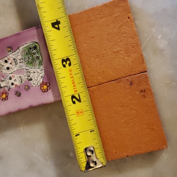 Lot of 4 Day Of Dead Wedding Skeleton Bride Groom 2" Talavera tiles - Picture 6 of 6